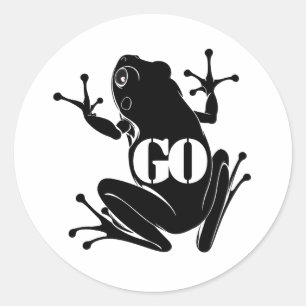 Secret Heart "GO" Flying Frog Classic Round Sticker