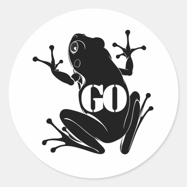 Secret Heart "GO" Flying Frog Classic Round Sticker (Front)