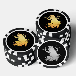 Secret Heart Gold and Silver Flying Frog Poker Chips