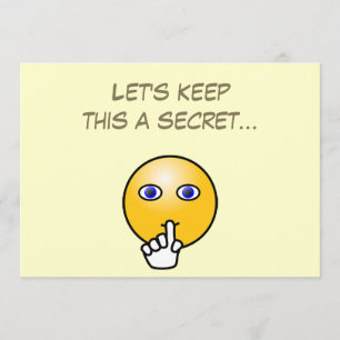 Secret hush emoticon surprise party invitation