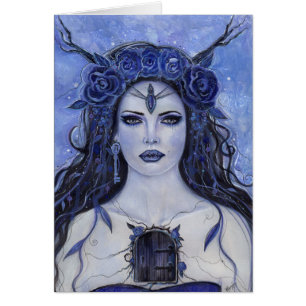 Secret keeper gothic art greeting card by Renee