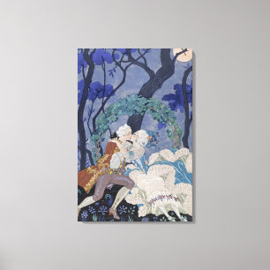 Secret Kiss, illustration for 'Fetes Galantes' by Canvas Print