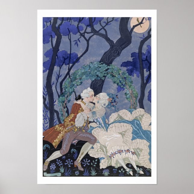 Secret Kiss, illustration for 'Fetes Galantes' by Poster (Front)