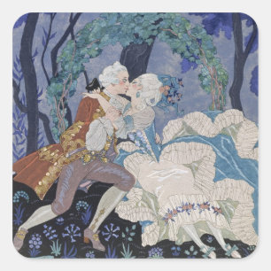 Secret Kiss, illustration for 'Fetes Galantes' by Square Sticker