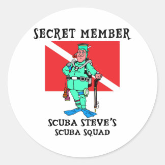 Secret Member SCUBA Steve Classic Round Sticker