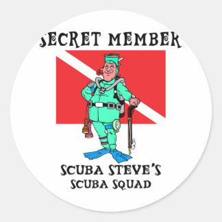 Secret Member SCUBA Steve Classic Round Sticker
