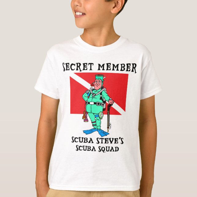 Secret Member SCUBA Steve Kids T-Shirt (Front)