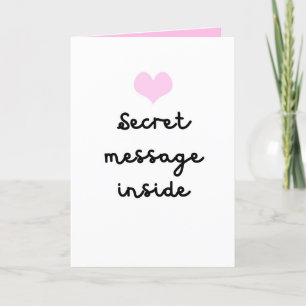 Secret Message Card, Secret Admirer Card, Fun Card