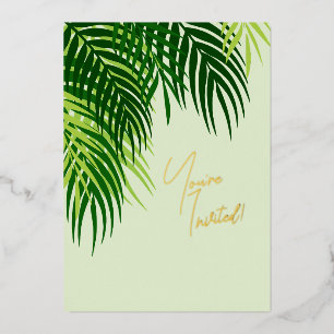 Secret Mysterious Tropical Leaves QR Invitation