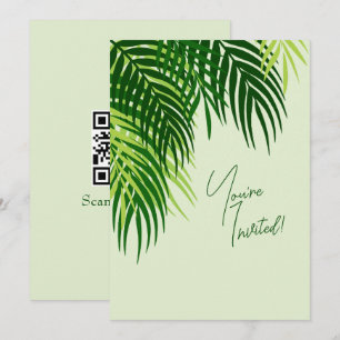 Secret Mysterious Tropical Leaves QR Invitation
