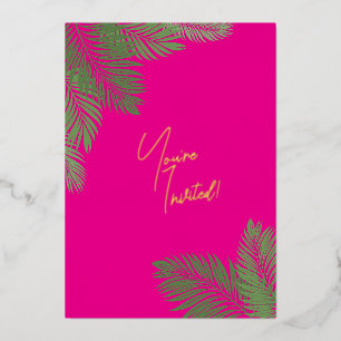 Secret Mysterious Tropical Leaves QR Invitation
