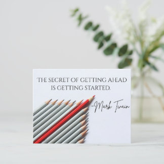 Secret of Getting Ahead Mark Twain Quote Postcard