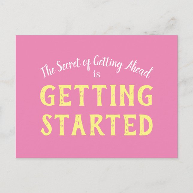 Secret of Success Inspirational Motivational Quote Postcard (Front)
