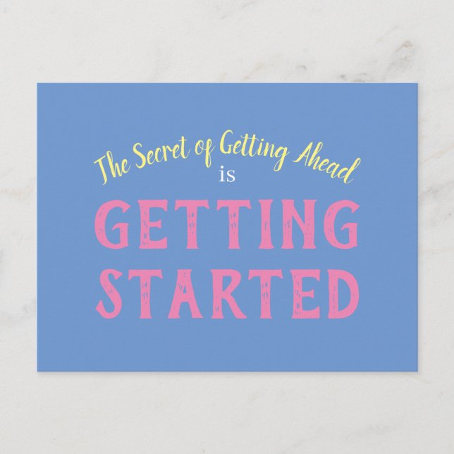 Secret of Success Inspirational Motivational Quote Postcard (Front)