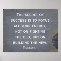 Secret of Success - Socrates quote - art print