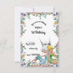 secret of the wings 1st birthday invitation