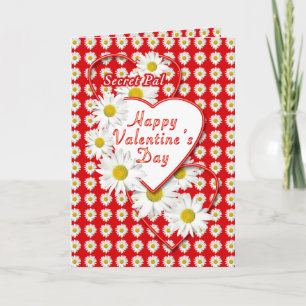 Secret Pal Daisies and Hearts Valentine Card