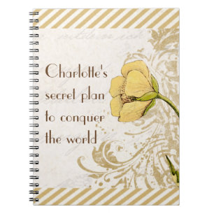 Secret Plan Conquer World Flower Notebook