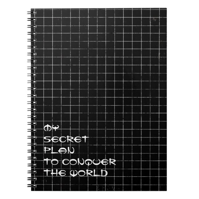 Secret Plan to Conquer the World Grid Notebook (Front)