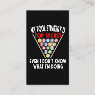 Secret Pool Strategy 8 Ball Funny Billiard Player Business Card