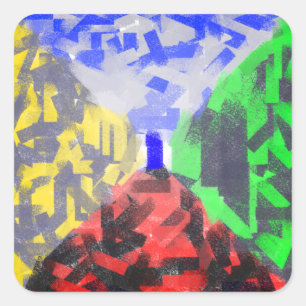 Secret Room Modern Abstract original Colourful Ar Square Sticker