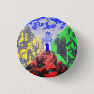 Secret Room Modern Abstract original Colourful Art 3 Cm Round Badge