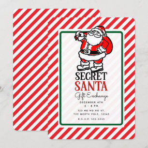 Secret Santa Christmas Holiday Gift Exchange Party Invitation
