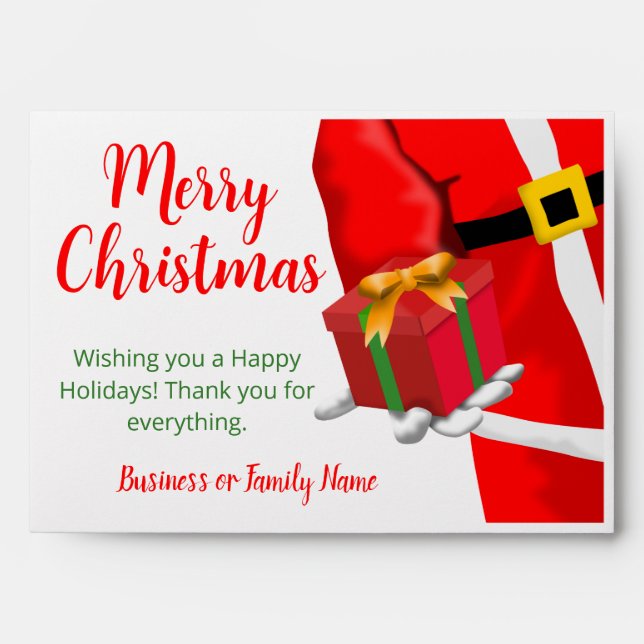 Secret Santa Christmas Holiday Money Gift Envelope (Front)