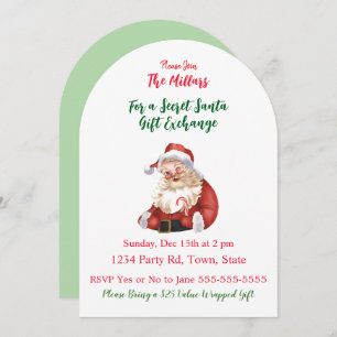 SECRET SANTA Christmas Party Invitation