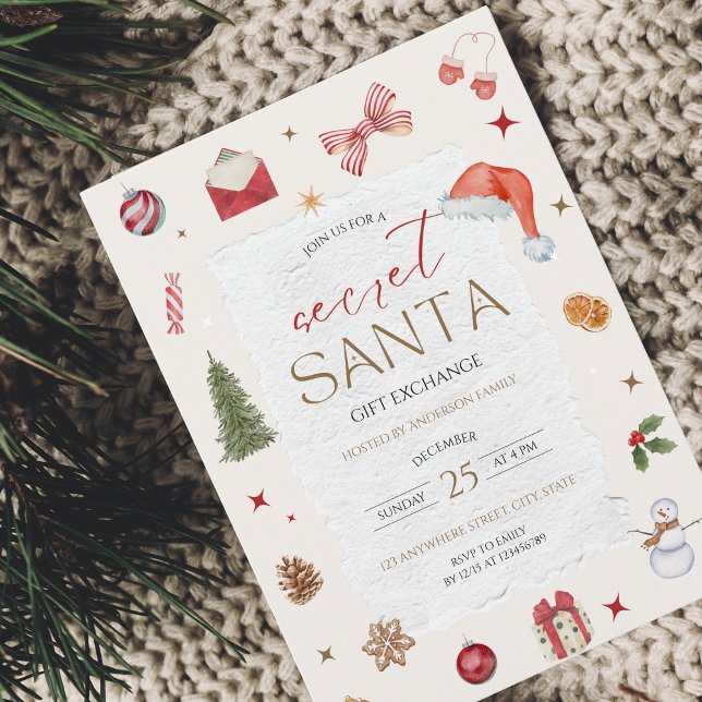 Secret Santa Christmas Party Invitation (Creator Uploaded)