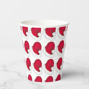 Secret Santa Claus Father Christmas Red Hat Paper Cups