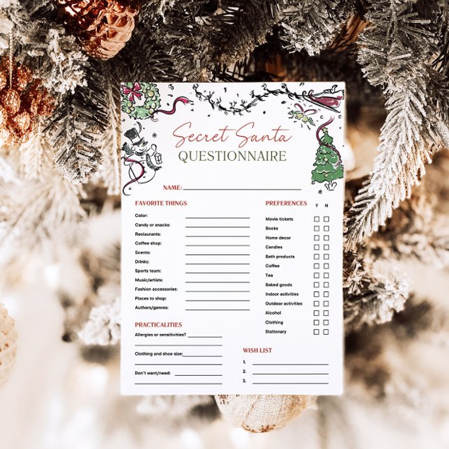 Secret Santa Co Worker Gift Exchange Card (Creator Uploaded)