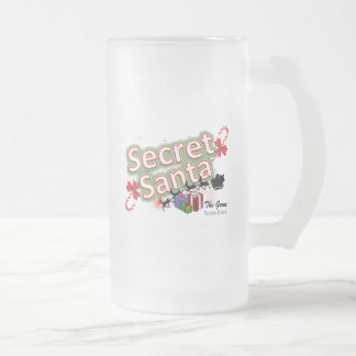 Secret Santa Frosted Glass Pint Frosted Glass Beer Mug