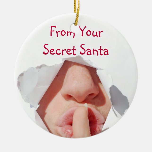 Secret Santa Gift Christmas Xmas Holidays Ceramic Tree Decoration (Front)