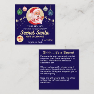 Secret Santa Gift Exchange Blue Party Small Invite