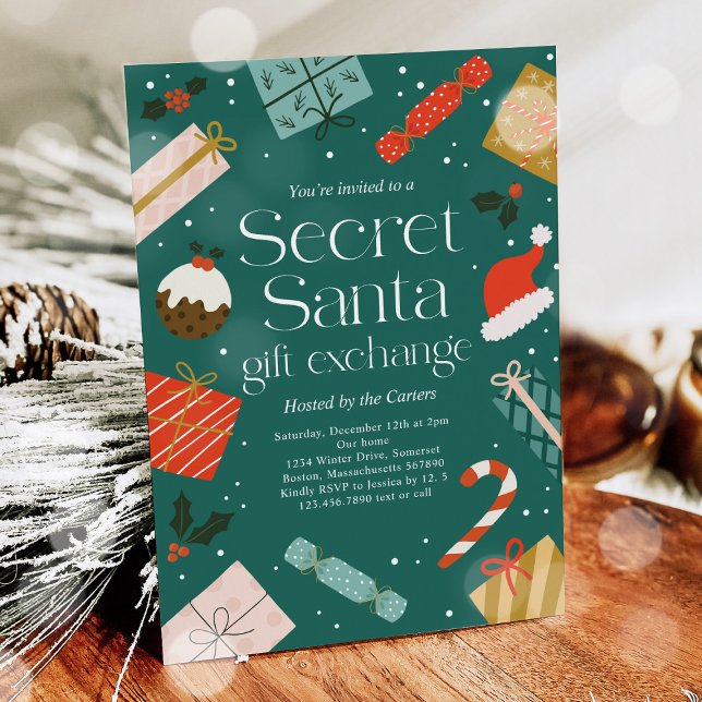 Secret Santa Gift Exchange Holiday Party Invitation (Creator Uploaded)