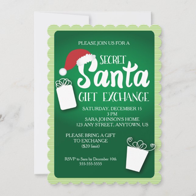 Secret Santa Gift Exchange Invitation (Front)