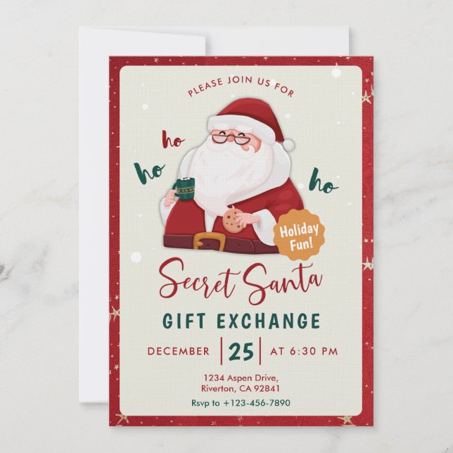 Secret Santa Gift Exchange Invite (Front)