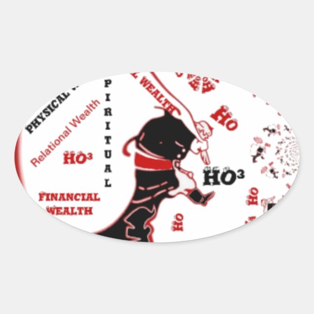 Secret Santa Gift – Prosperity & Wealth Oval Sticker (Front)