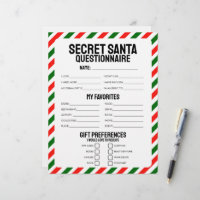 Secret Santa Gift Questionnaire