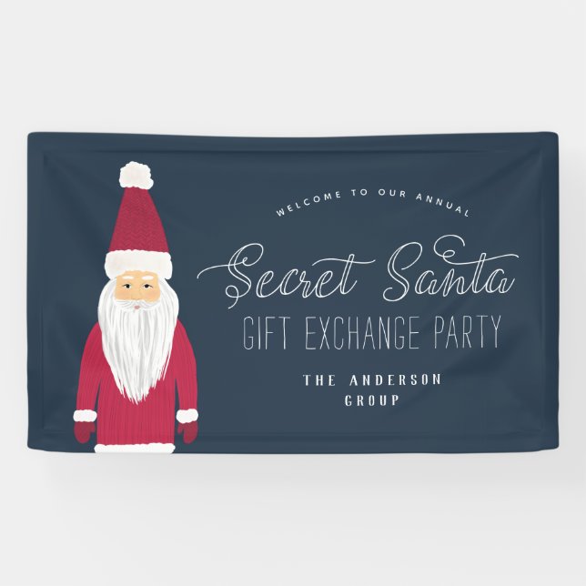 Secret Santa Holiday Party Welcome Sign (Horizontal)