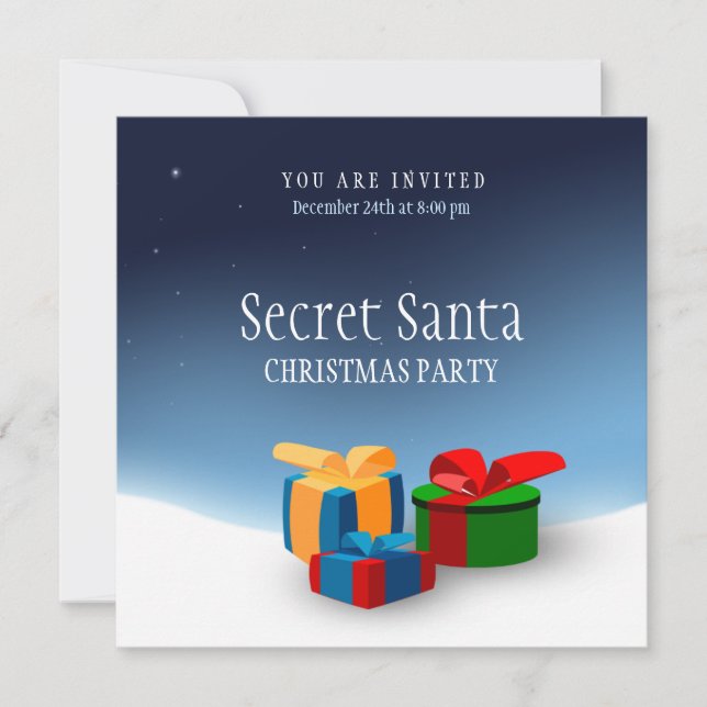 Secret Santa Party invitation (Front)