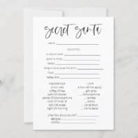 Secret Santa Questionnaire Christmas Games Fun 