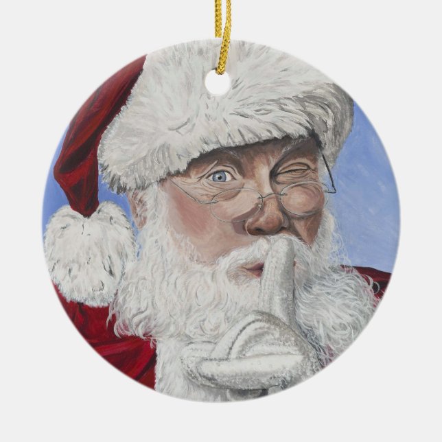 Secret Santa  Tree Ceramic Tree Decoration (Front)