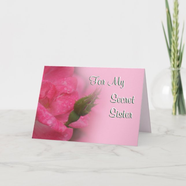 Secret Sister Rose Card-customise any occasion Card (Front)