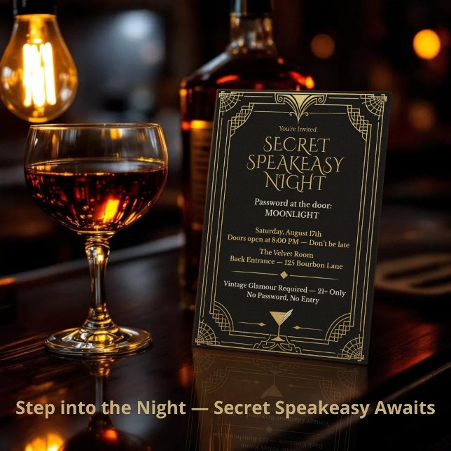 Secret Speakeasy Night Invitation - Roaring 20s  (Creator Uploaded)