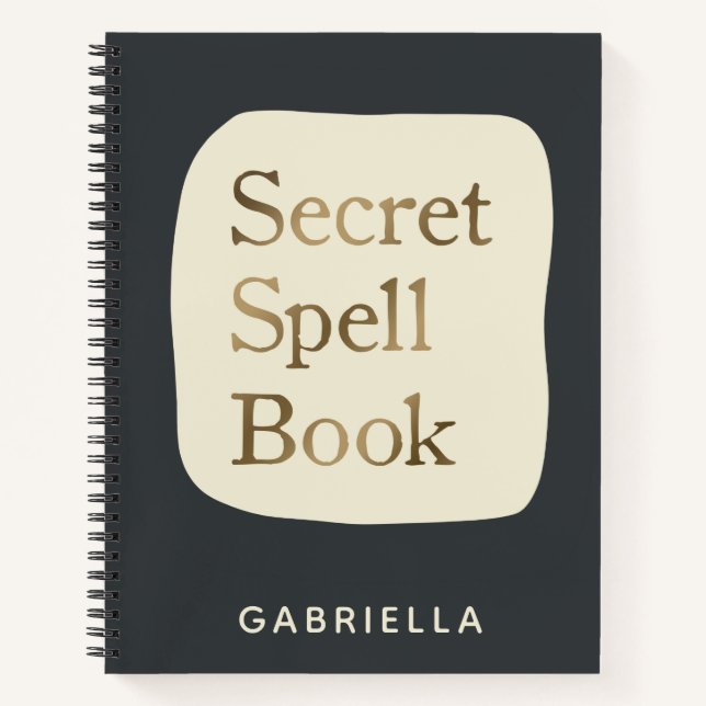 Secret Spells Grimoire Cover Personalised Notebook (Front)
