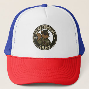 secret squirrel army trucker hat