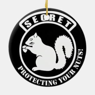 Secret Squirrel Patch Protecting Your Nuts Ceramic Tree Decoration