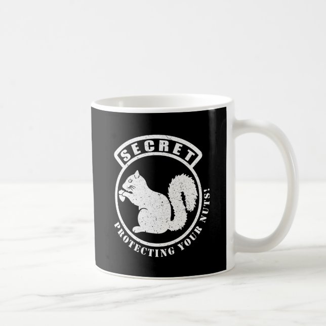 Secret Squirrel Patch Protecting Your Nuts Coffee Mug (Right)